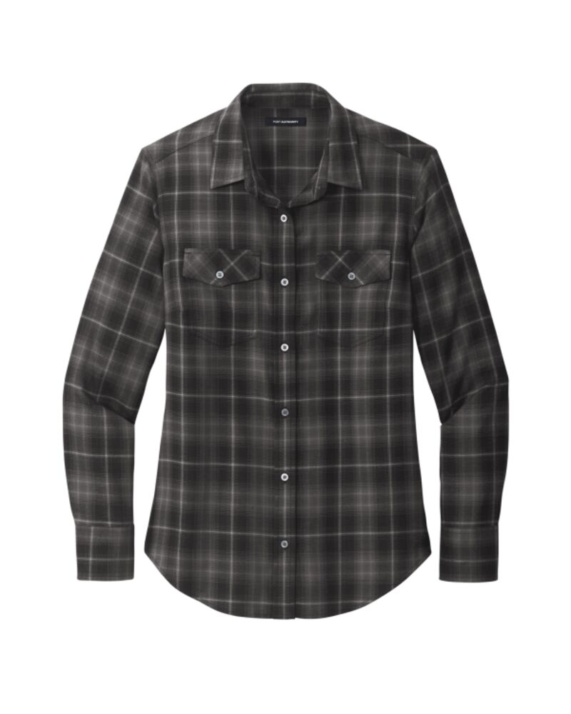 Women's Long Sleeve Ombre Plaid Shirt Thumbnail