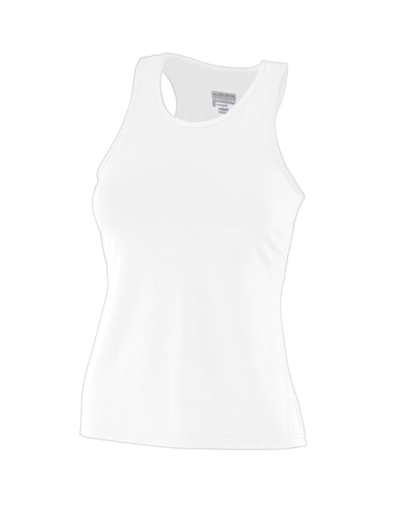Girls Poly/Spandex Solid Racerback Tank Thumbnail