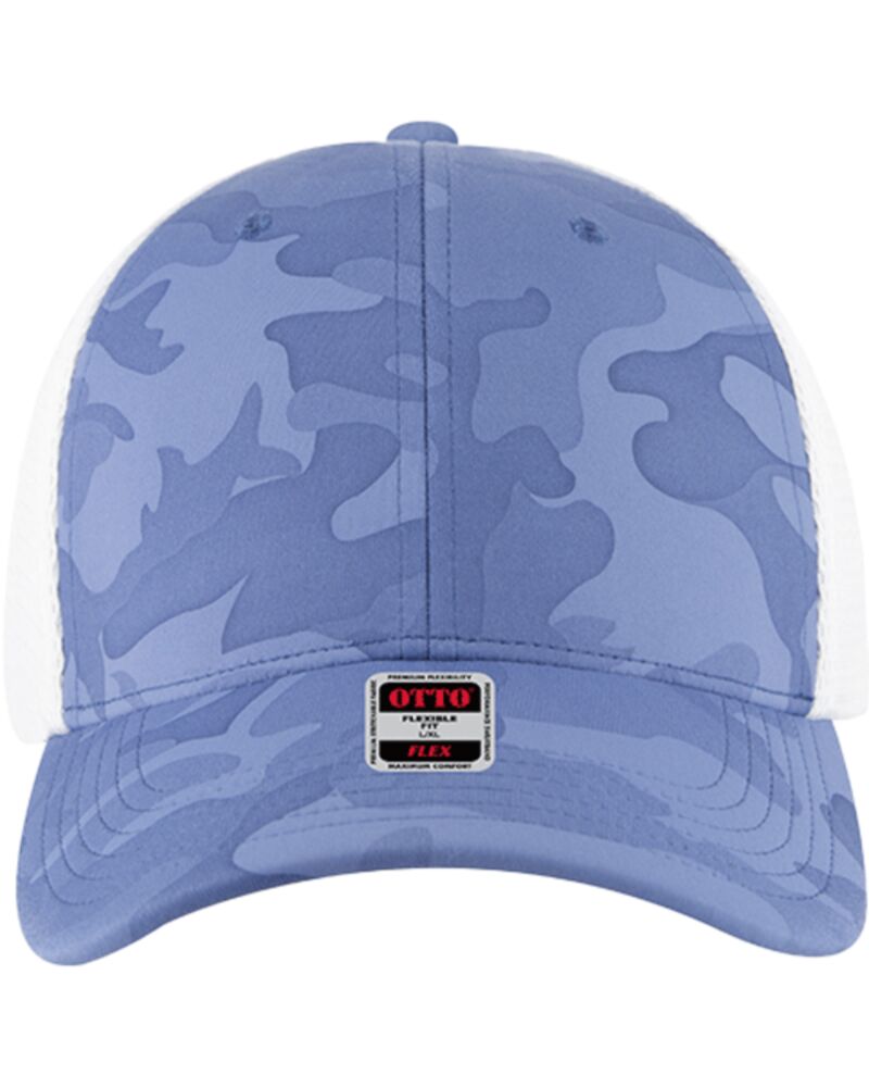 OTTO CAP "OTTO FLEX" Fitted 6 Panel Low Profile Mesh Back Trucker Hat Thumbnail