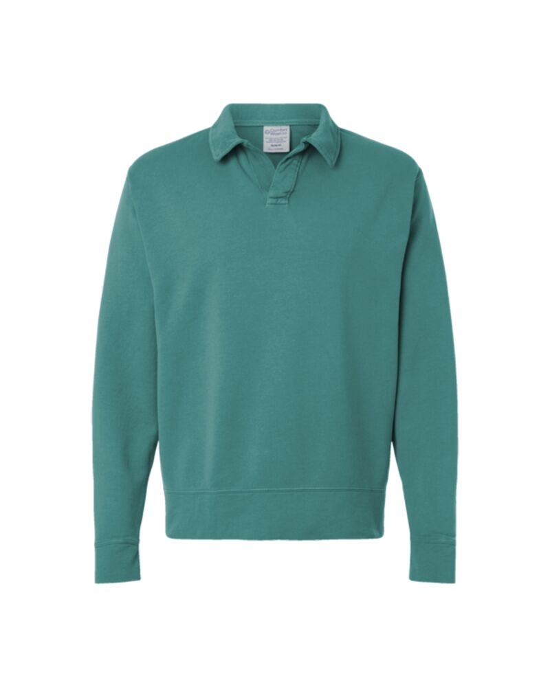 Unisex Garment-Dyed Polo Collar Sweatshirt Thumbnail
