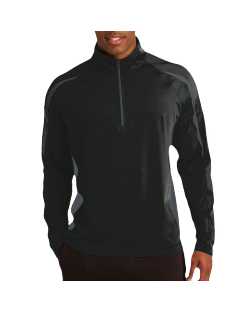 Sport Wick ® Stretch 1/4 Zip Colorblock Pullover Thumbnail