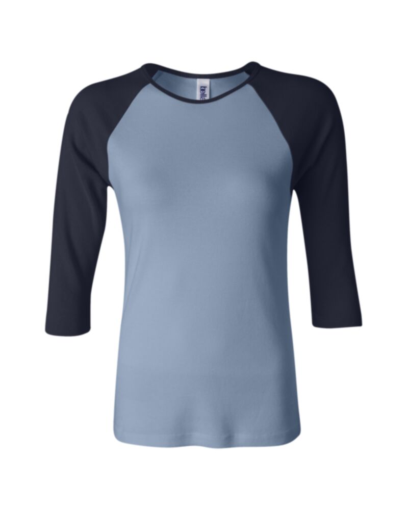 Women’s 1X1 Baby Rib Raglan Three-Quarter Sleeve Tee Thumbnail