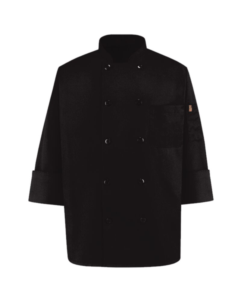 Ten Pearl Button Black Chef Coat Thumbnail