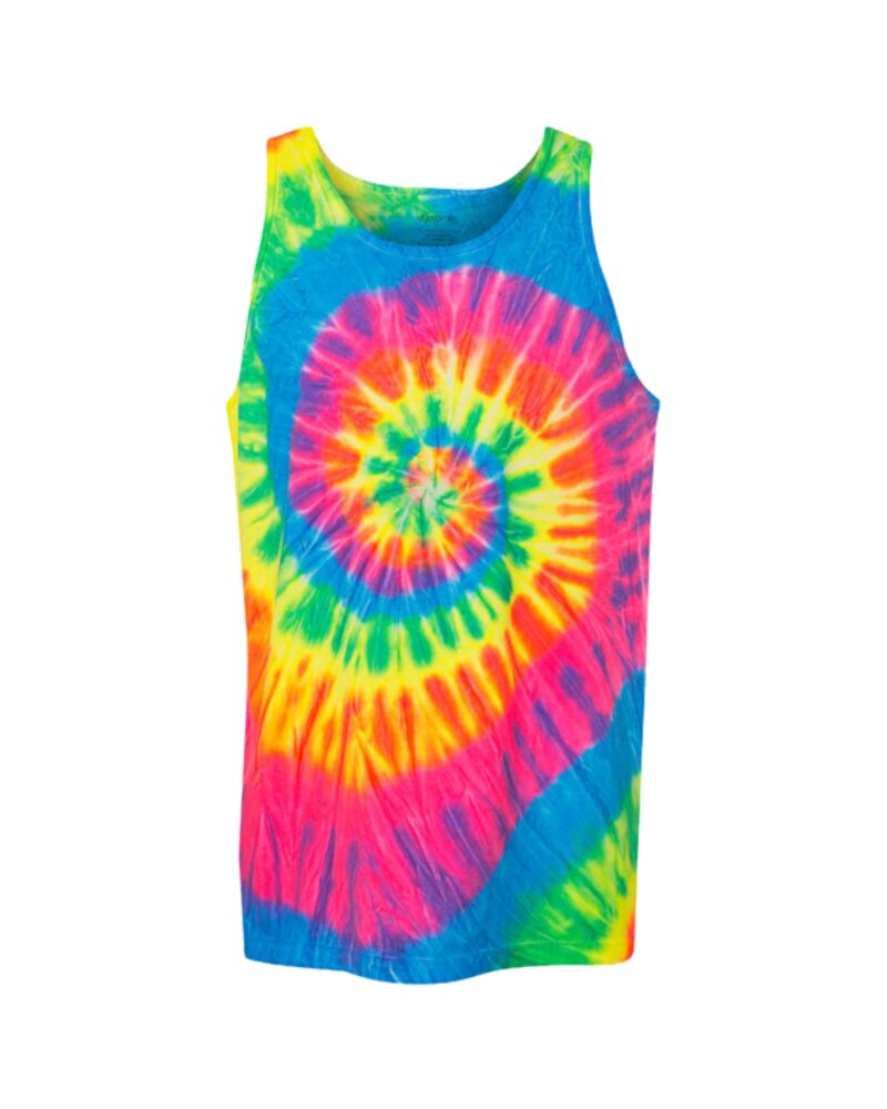 Multi-Color Spiral Tie-Dyed Tank Top Thumbnail