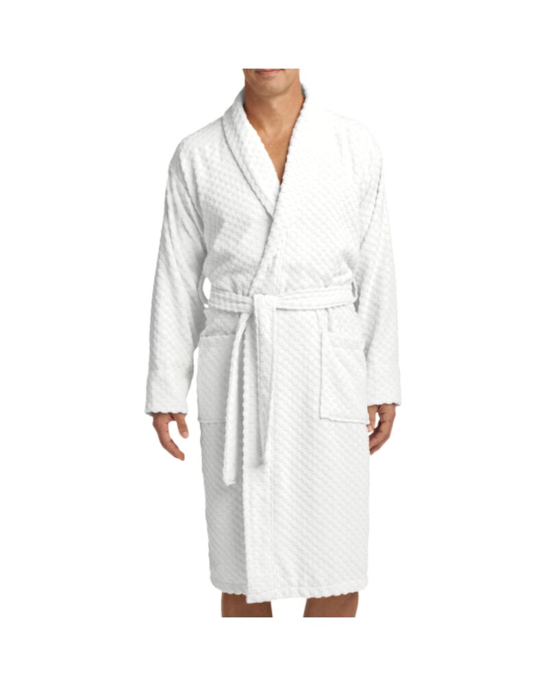 Checkered Terry Shawl Collar Robe Thumbnail