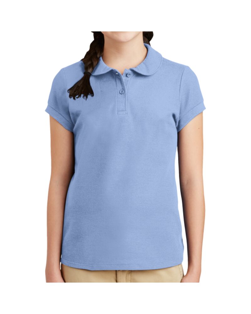 Girls Silk Touch Peter Pan Collar Polo Thumbnail