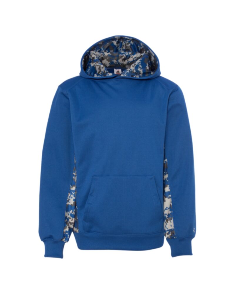 Youth Digital Camo Colorblock Performance Fleece Hooded Sweatshirt Thumbnail