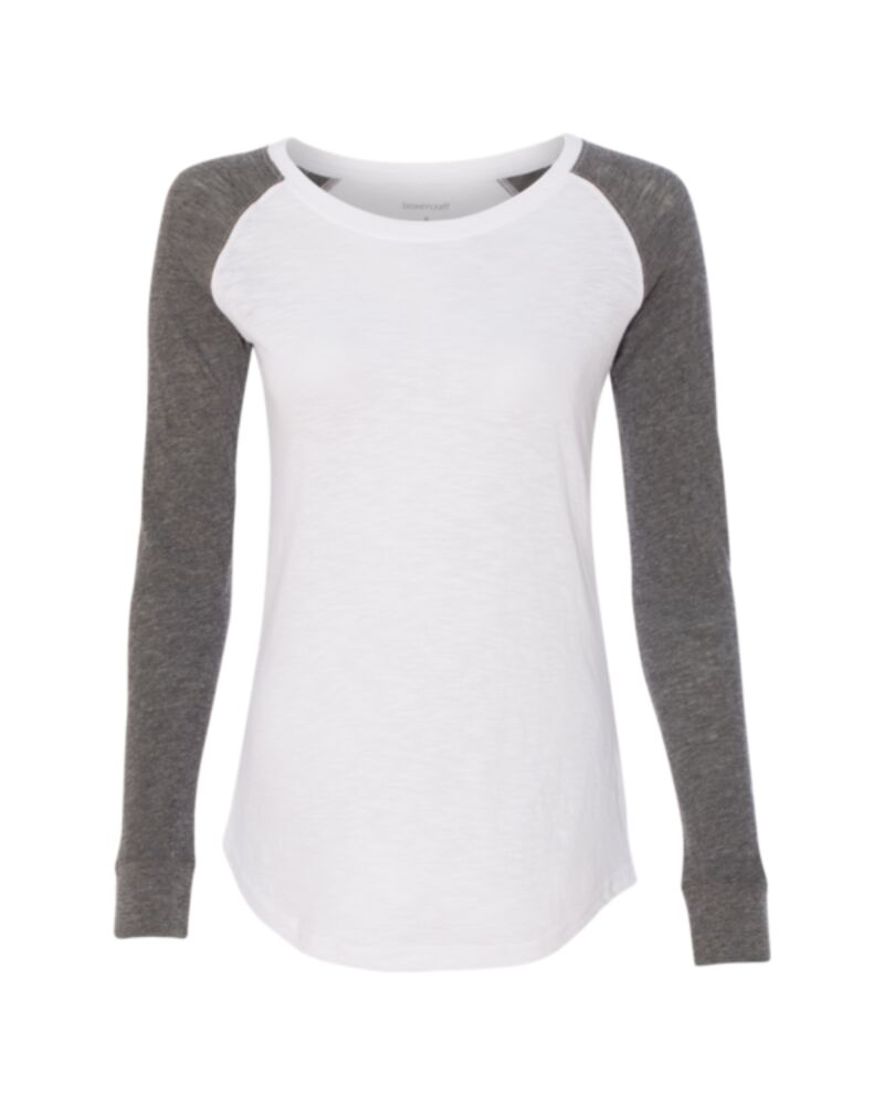 Women’s Preppy Patch Slub Long Sleeve T-Shirt Thumbnail