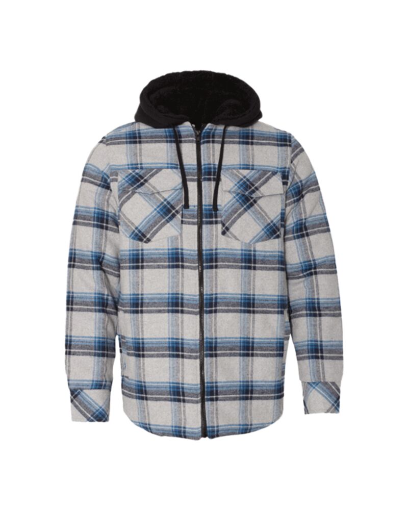 Men's Quilted Flannel Hooded Jacket Thumbnail