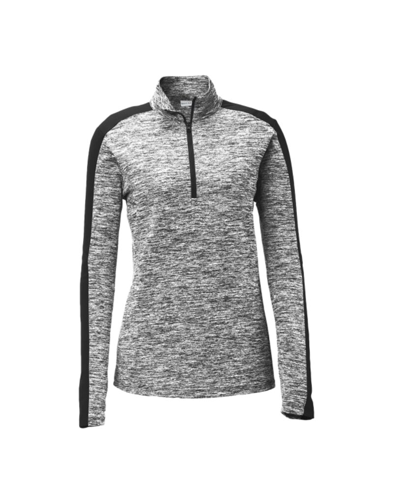Women's PosiCharge ® Electric Heather Colorblock 1/4 Zip Pullover Thumbnail