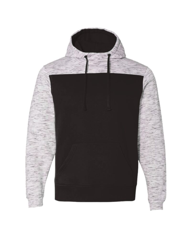 Men's Mélange Fleece Colorblocked Hooded Sweatshirt Thumbnail