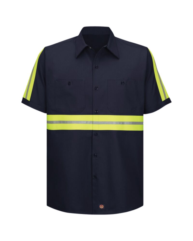 Men's Enhanced Visibility Short Sleeve Cotton Work Shirt Thumbnail