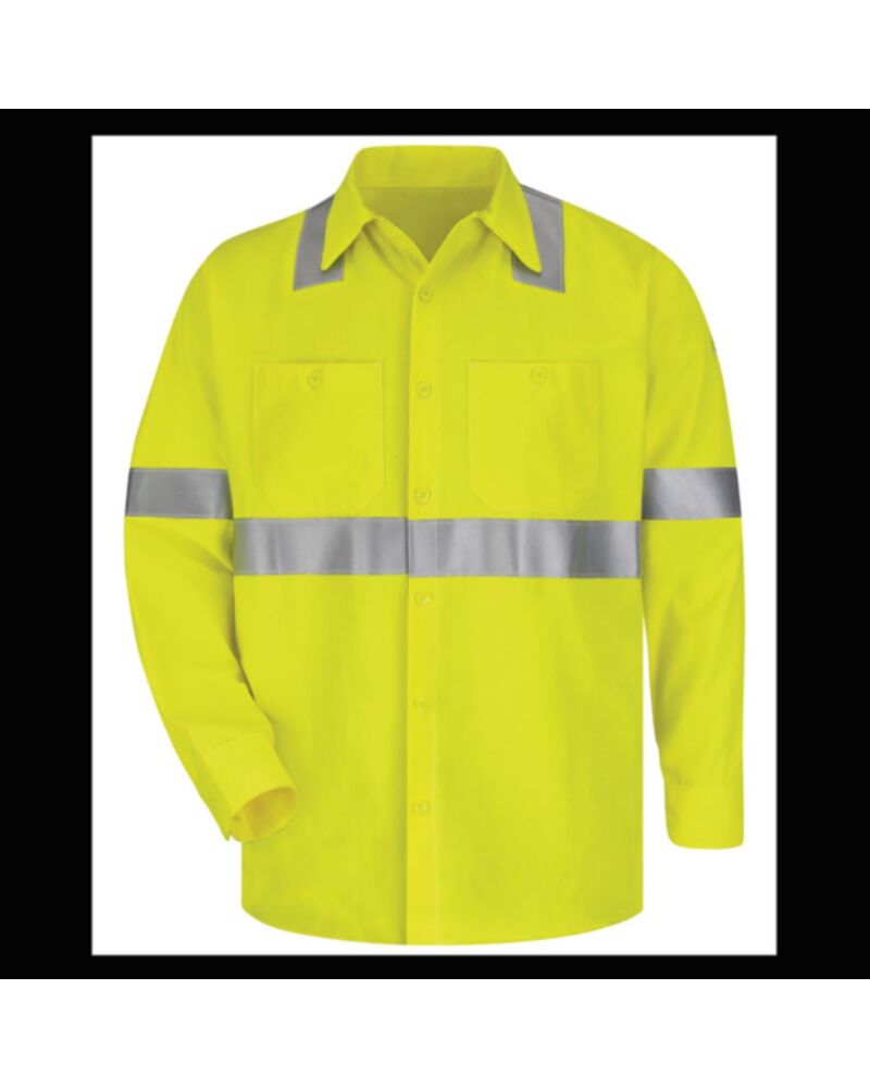 Men's Tall High Visibility Long Sleeve Work Shirt Thumbnail