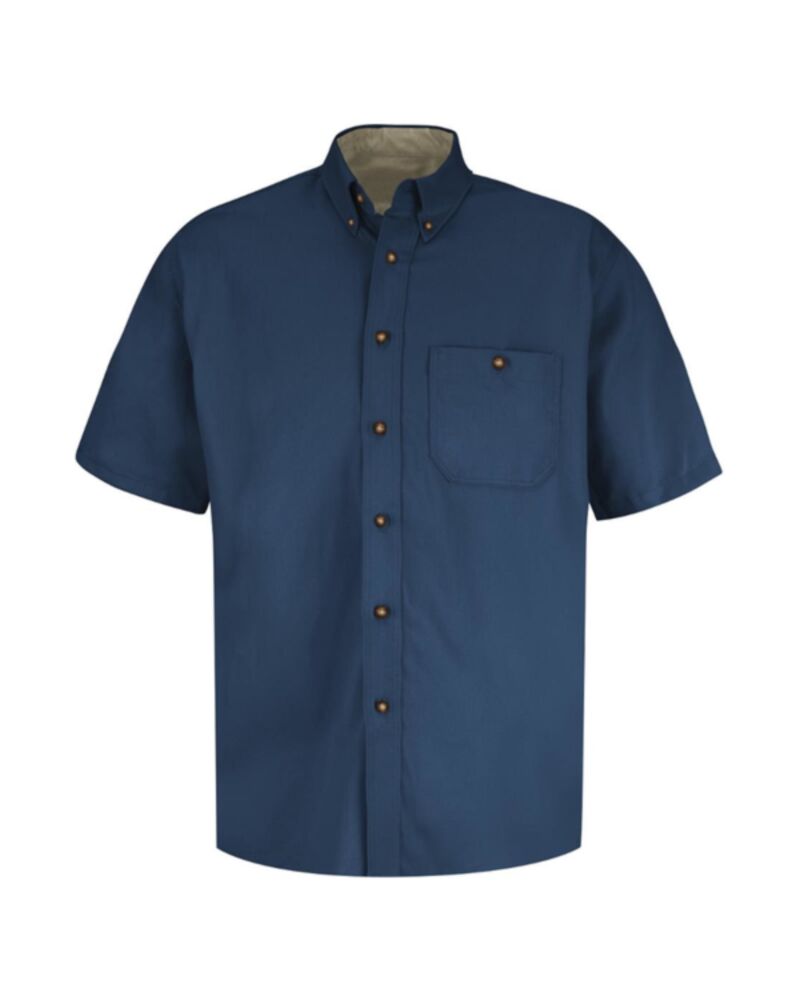 Men's Short Sleeve 100% Cotton Dress Shirt Thumbnail