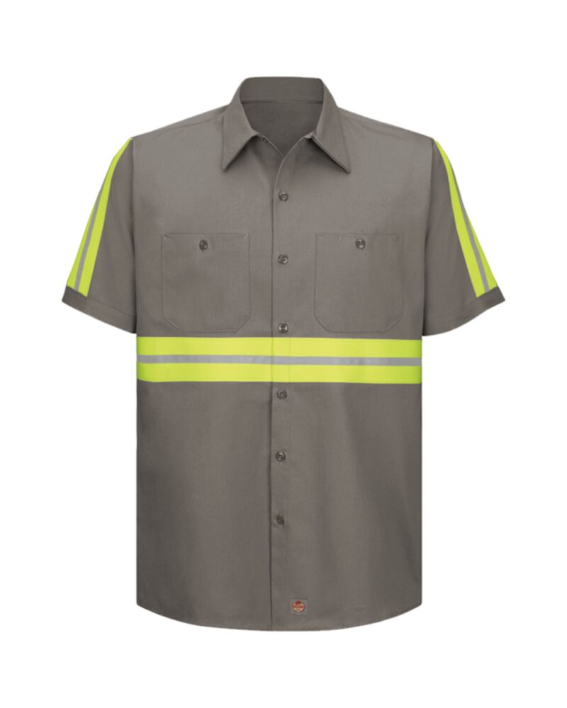 Men's Tall Enhanced Visibility Short Sleeve Cotton Work Shirt Thumbnail