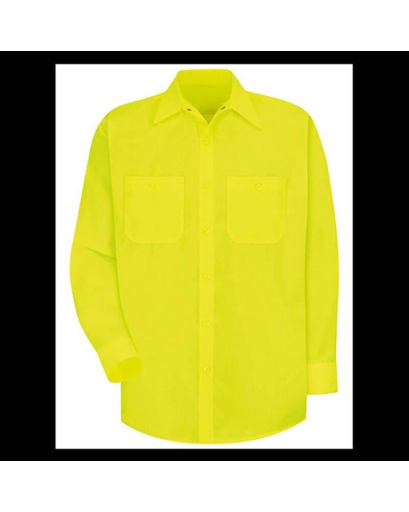 Men's Tall Enhanced Visibility Long Sleeve Work Shirt Thumbnail