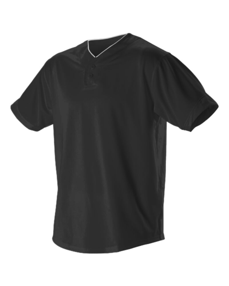 Youth Two Button Mesh Baseball Jersey with Piping Thumbnail