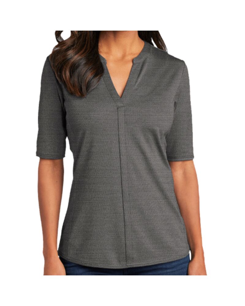 Women's Stretch Heather Open Neck Top Thumbnail