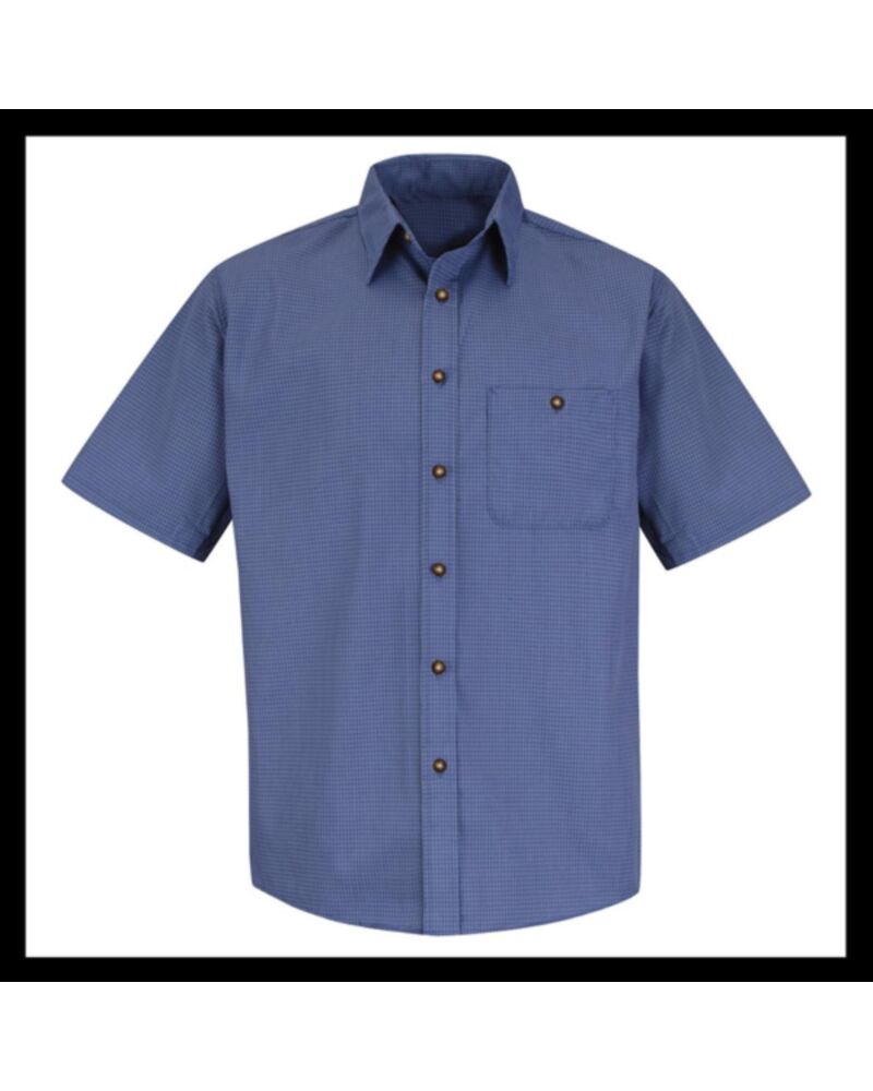 Men's Tall Mini-Plaid Uniform Short Sleeve Shirt Thumbnail