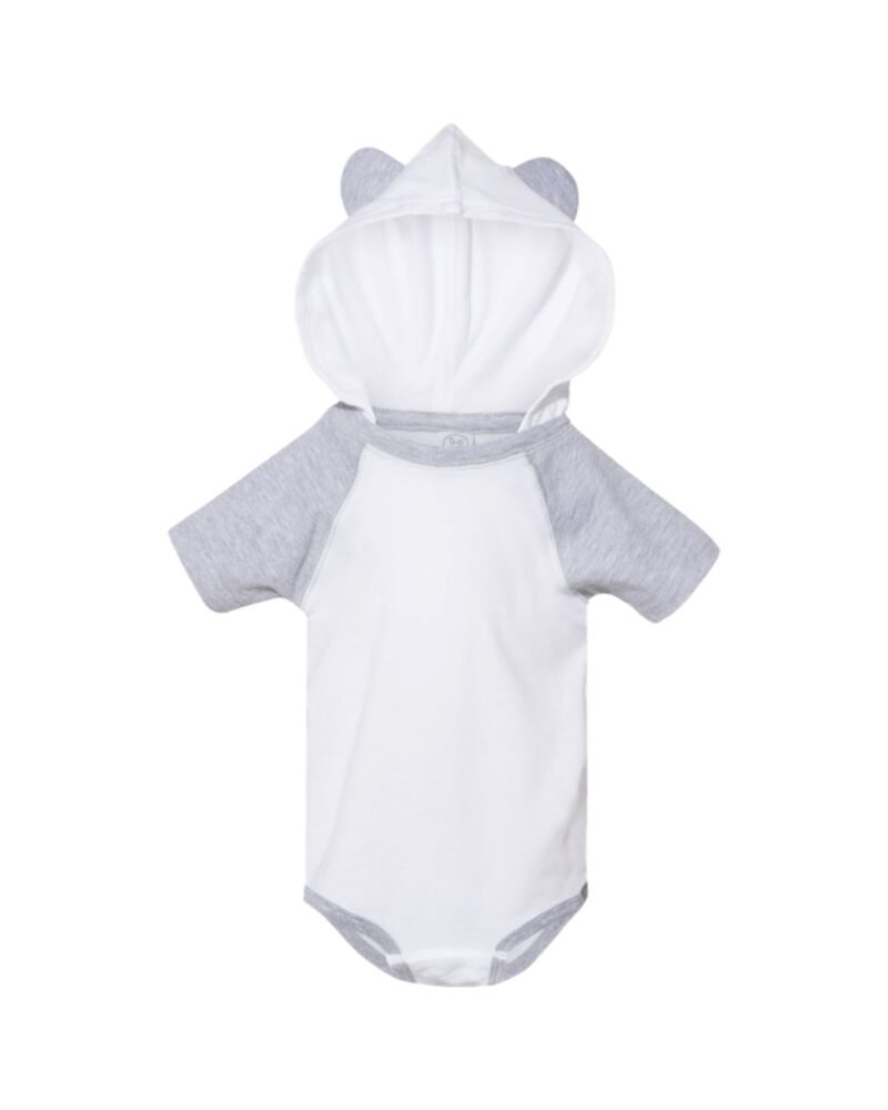 Infant Fine Jersey Raglan Bodysuit with Hood & Ears Thumbnail