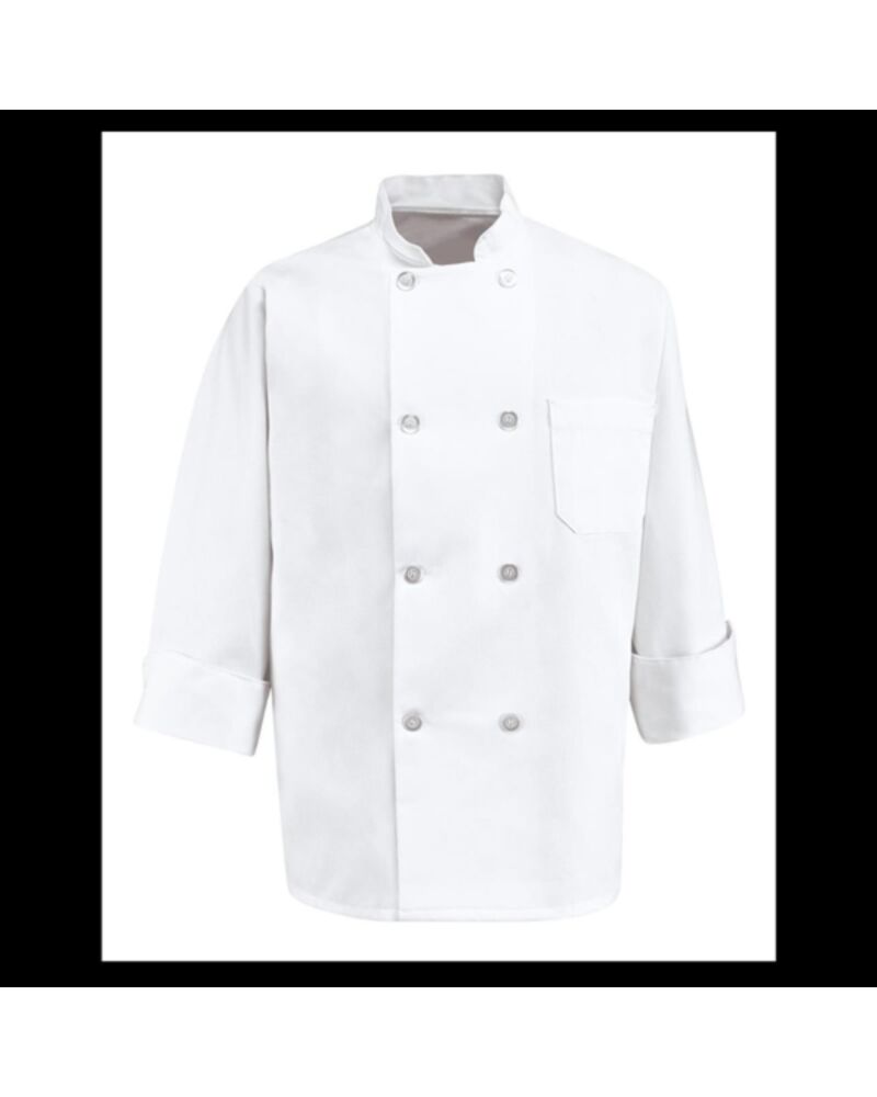 Eight Pearl Button Chef Coat - Tall Sizes Thumbnail