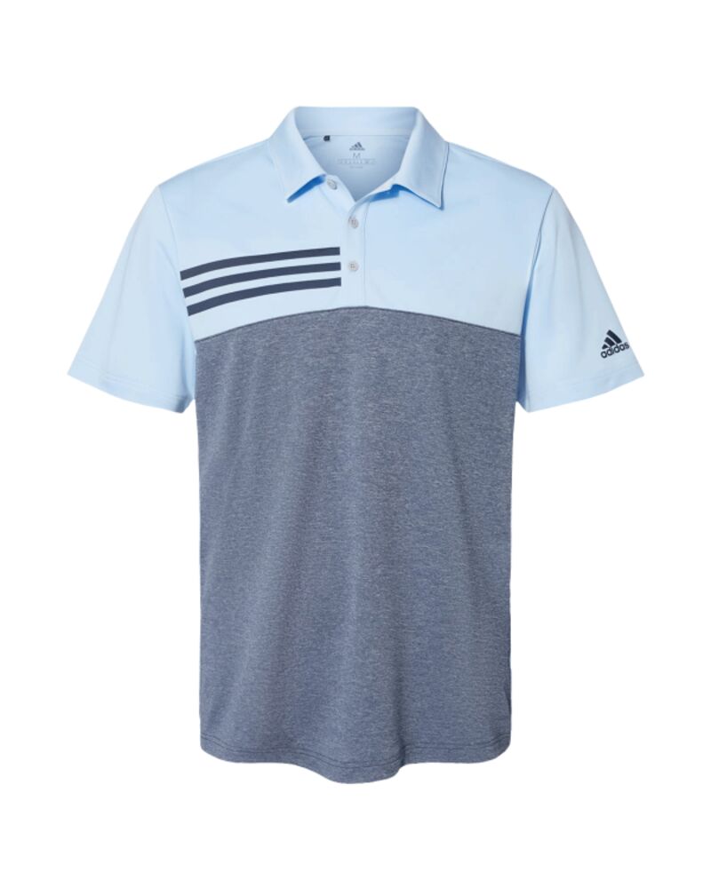 Men's Heathered Colorblocked 3-Stripes Polo Thumbnail