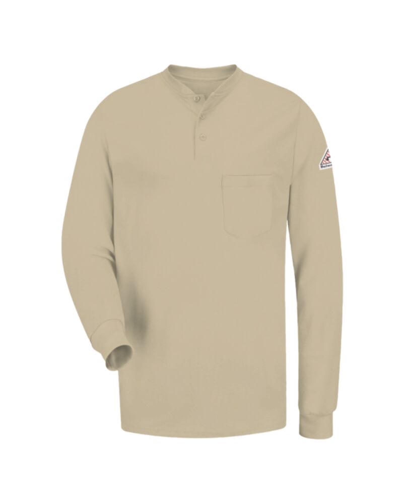 Men's Tall Long Sleeve Tagless Henley Shirt Thumbnail