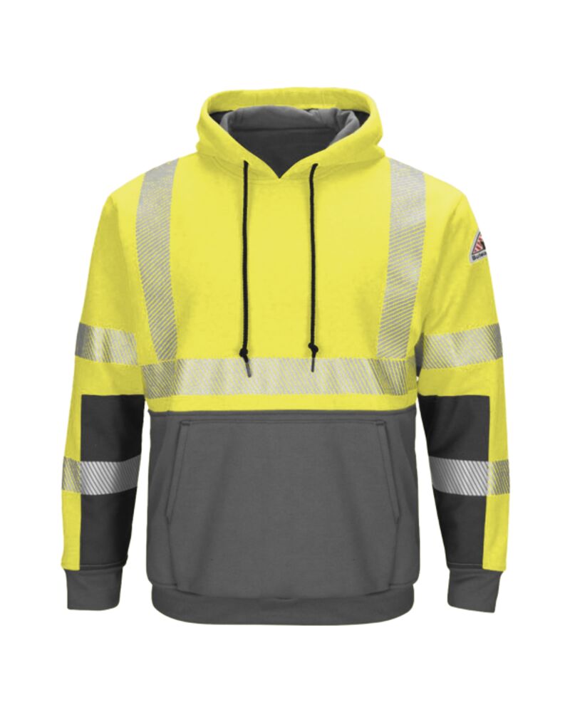 Men's Tall Hi-Visibility Color-Blocked Hooded Sweatshirt Thumbnail
